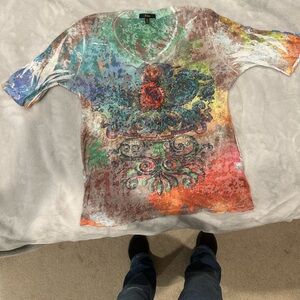 Reba Colorful Artistic Short Sleeve Tee